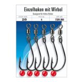 JENZI Einzelhaken mit Wirbel, Gr. 2/0, Inhalt: 5 Stück
