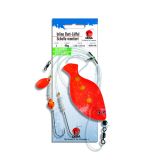 DEGA Inline Butt-Löffel montiert Schollen-Form, 40 g, Orange UV Goldglitter