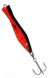 Blitz-Pilker Spitzkopf-Blitz, schwarz/rot/goldglimmer, 90 g