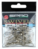 SPRO Tönnchen Wirbel + Coastlock Karabiner, Gr. 8, Packungsinhalt: 10 Stück