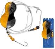 ZEBCO Flatty Teaser Inline Rig, bleifrei, 50 g, schwarz/gold