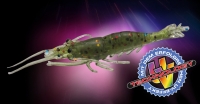 DEGA Mini Real Shrimp Imitat - Beifänger, green-Glitter UV, 5 cm, Packungsinhalt: 6 Stück