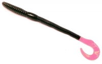 ACTION PLASTICS Curl Tail Worm, 15 cm, Black Fire Tail, 10 Stück