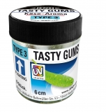 JENZI Tasty Gums Type 3, UV-Aktiv neongrün/Glitter, 6 cm, Käse-Aroma