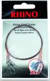 RHINO Stahlvorfach 7x7, 0,42 mm, 12 kg, 0,50 m, Wirbel + Karabiner, Inhalt: 2 Stück