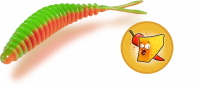 MT Magic Trout T-Worm V-Tail, neon grün/orange, Käse, Packungsinhalt: 6 Stück
