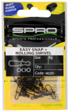 SPRO Matte Black Easy Snap + Rolling Swivel, Gr. 3+5, Inhalt: 10 Stück