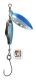 JENZI Phantom-F Fish-Spinner mit Einzelhaken, Blau/Silber UV, 5,0 g