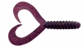 JENZI Doppelschwanz-Twister, motoroil/rotbraun mit bunten Glitter, 8 cm