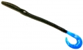 ACTION PLASTICS Curl Tail Worm, 15 cm, Black Blue Tail, 10 Stück