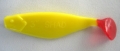 RELAX Xtra Soft Shad 8 cm (3), tail, gelb/roter Schwanz, 5 Stück